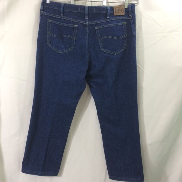 Lee Men's Regular Fit Jeans Dark Wash 100% Cotton Size 42x30 - Picture 4 of 7